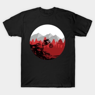 Downhill mountain biking illustration. T-Shirt